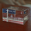 3D Laser Washington DC American Flag Paperweight