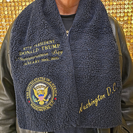 Black Donald Trump 47th President Inauguration Fleece Scarf