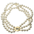 Barbara Bush 3 Row Cultura Pearl "BB" Clasp Necklace