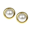 Barbara Bush Twist Pearl Button Earrings