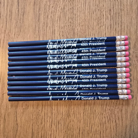 Set of 12 Navy Donald J. Trump 45th President Signature Pencils