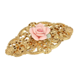 Jewelry Porcelain Rose Filigree Hair Barrette