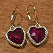 Edith Roosevelt Siam Red Heart Earrings