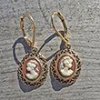 Mary Todd Lincoln Gold Cameo Drop Earrings